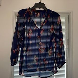 Sheer Lucky Brand floral top